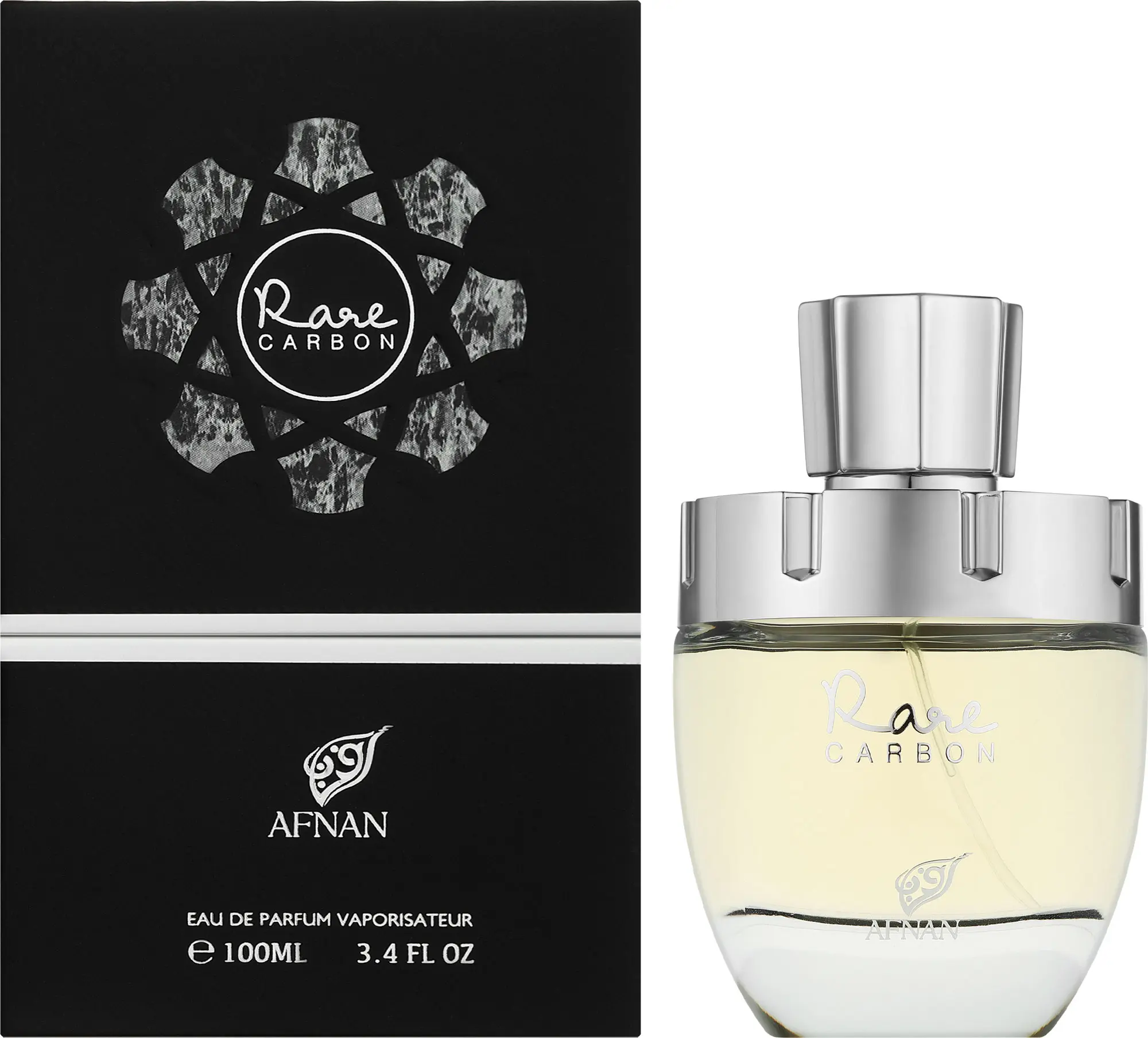 Afnan Rare Carbon for Men Eau de Parfum Spray, 3.4 Ounce
