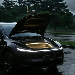 Front Trunk Ambient LED Light Strip for Tesla Model Y Juniper 2025 2026 Front Trunk Interior Ambient Warm Lights, Silicone Waterproof Lighting Bar Decoration Tesla Interior Accessories