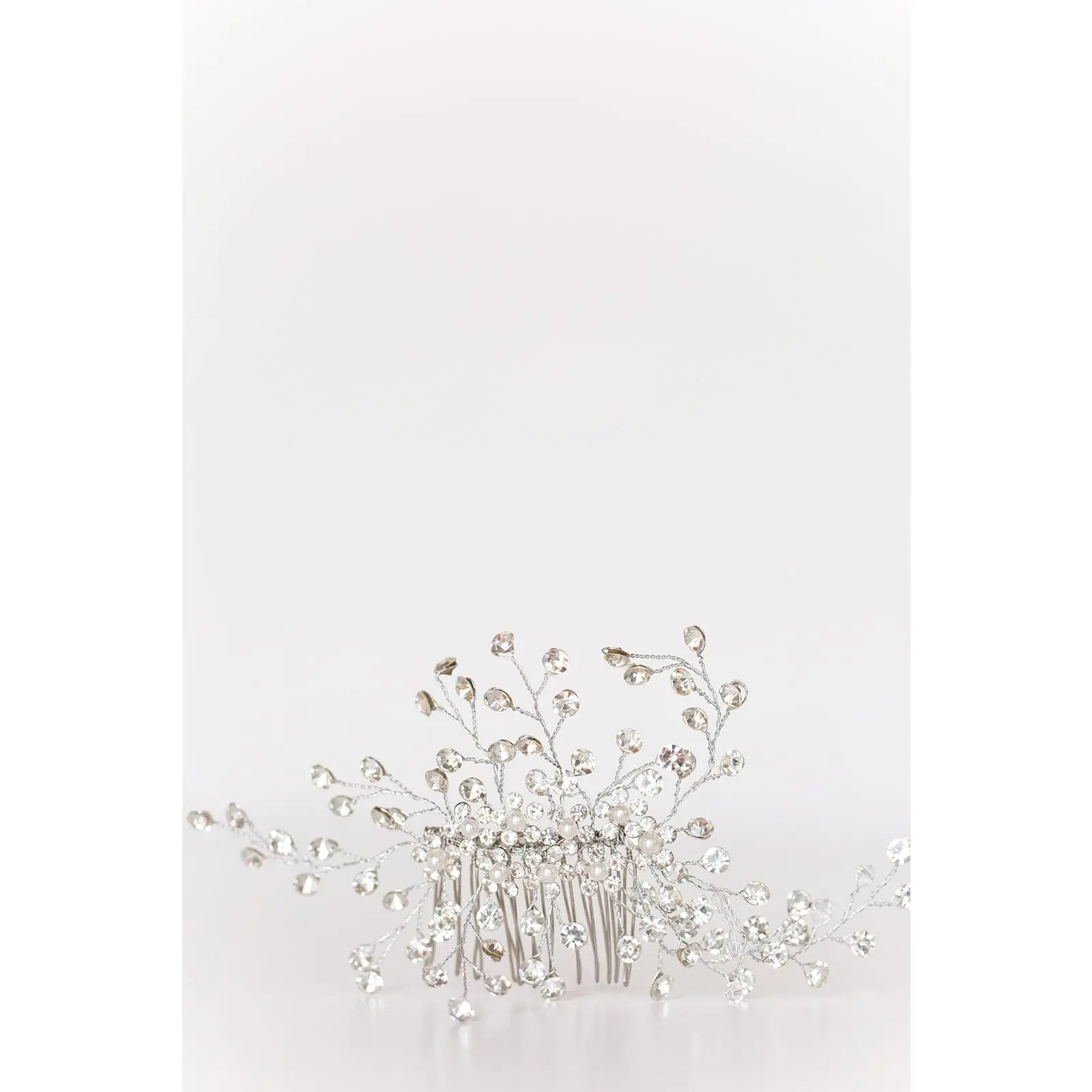 Rhinestone Wedding Hair Comb with Pearls