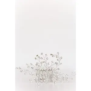 Rhinestone Wedding Hair Comb with Pearls