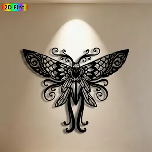 1pc Moth Metal Wall Art, Intricate Moth Statue Mural, Ideal Gift for New Year, Easter, Nature Decor Enthusiasts, Rust-Resistant Metal Wall Decor Wall Sculptures, Perfect for Patio Wall & Garden Fence, Exquisite Outdoor Decor