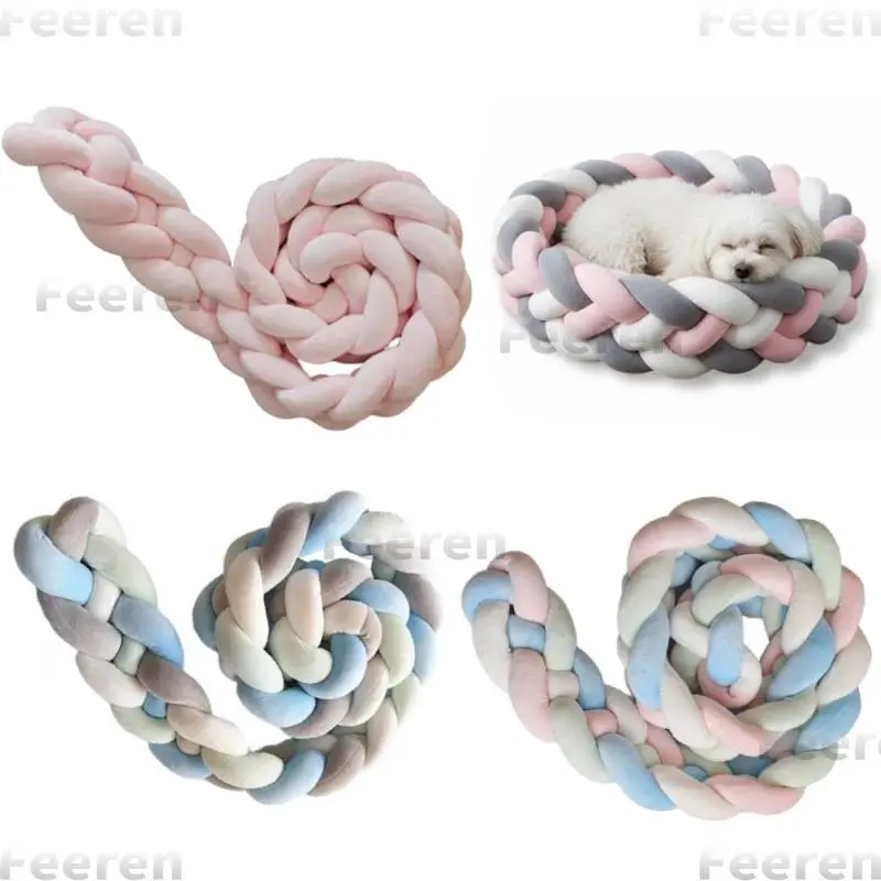 Four Strand Woven Long Pillow, Simple Home Decorative Nordic Style Cushion, Multi-Functional Sofa Bed Headrest, Couch Cushion, 200cm/78.7 Inches