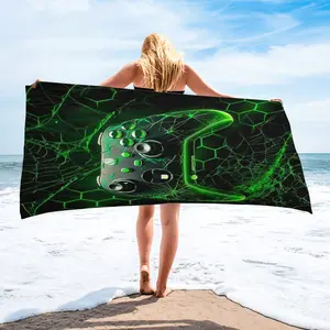 Boys' Gaming Beach Towel, Perfect for Beach and Pool, Essential Large Gaming Pool Towel for Kids and Boys, Cool Controller-Printed Gift Towel, Waterproof Towel for Vacation, Beach, Camping Towel, and Travel
