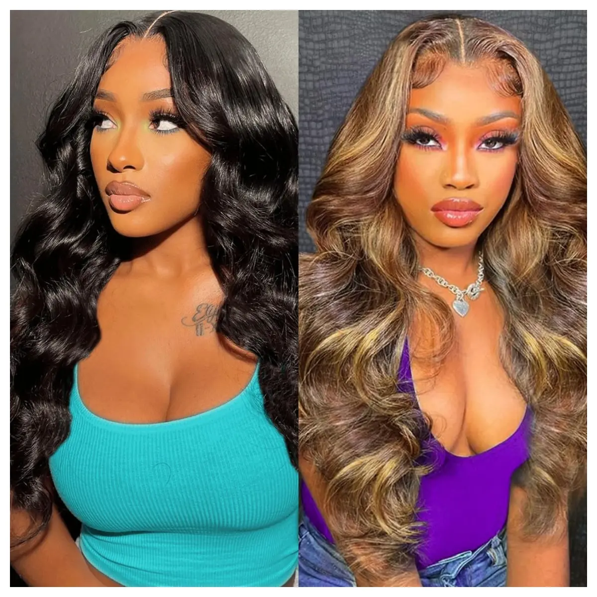 [Combo Sale 30"&30"]13x4 Body Wave Lace Front Wigs Human Hair Wigs  4/27 Body Wave HD Lace Front Wigs for Black Women Body Wave/straight Wigs  for Black Women Natural Color/Ombre Blonde/99j Color