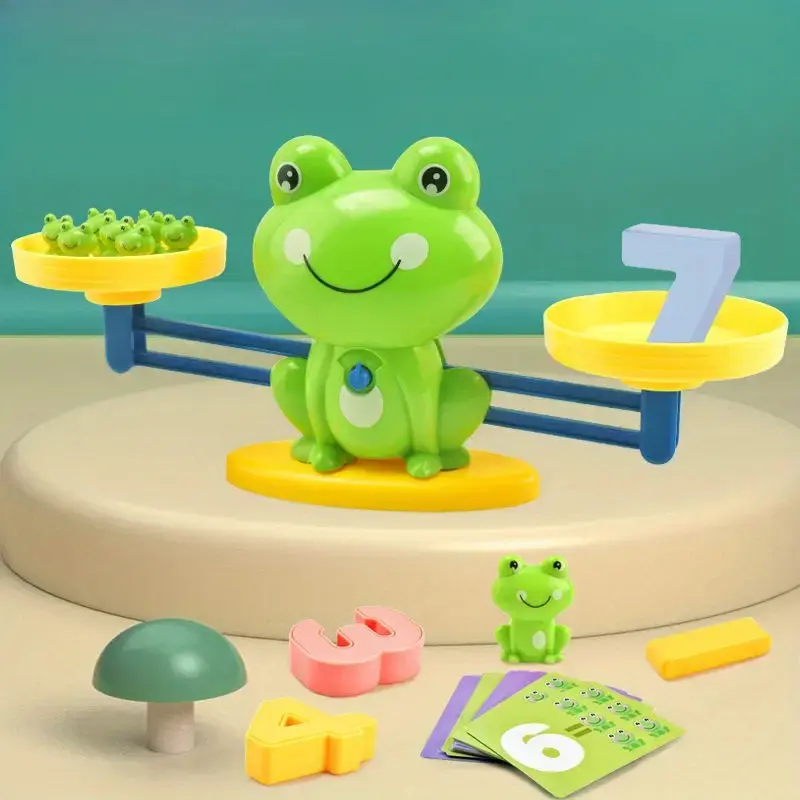 Frog-Themed Balance Scale Math Game Toy, STEM Montessori Educational Weight Balancing Learning Tool for Kids Toddlers, Number Counting Fine Motor Skills Toy, Perfect Birthday Christmas Gift for Boys Girls