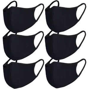 Sports & Outdoor 6pcs/Pack Black Mask Windproof Dustproof Masks Breathable Reusable Washed for Outdoor Sport Half Face Earloop Cotton Masks