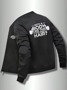 Fall & Spring Men’s Jacket — Bold “With God All Things Are Possible” print makes a statement. Sleek black design fits daily & casual looks, comfy for seasonal outings.