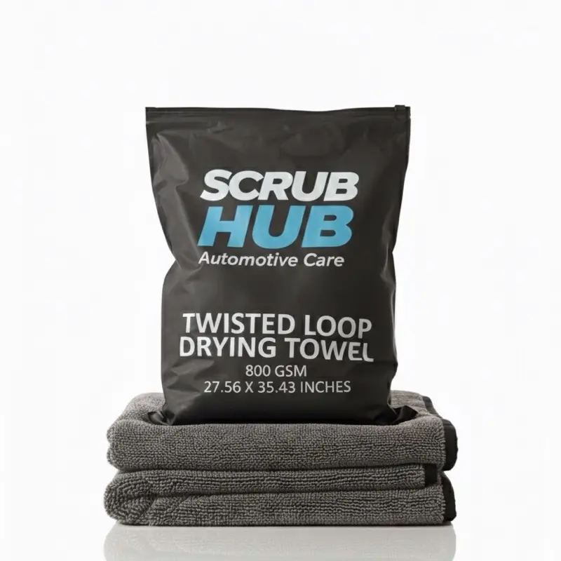 ScrubHub Twisted Loop Drying Towel – 800 GSM High-Density Microfiber Engineered for Maximum Absorbency