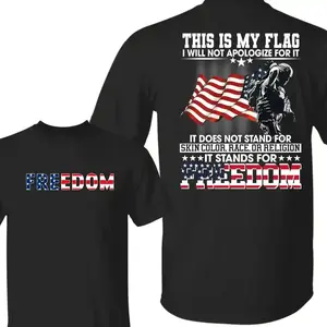 Freedom American Flag T-Shirt, Patriotic USA Graphic Tee, Classic Freedom Shirt for Men and Women