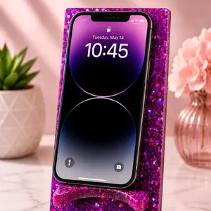 Purple resin phone stand| desk accessory|perfect gift| cell phone stand| Mobile device stand