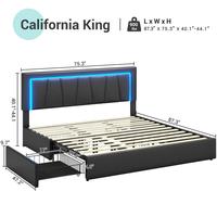 Cal King Bed with 4 Drawers