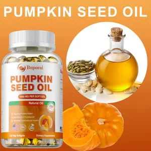 Buporai Vegetable Glycerin Capsules 120 Capsules, made with natural cold-pressed pumpkin seed oil, for hair, joint, and gastrointestinal health.