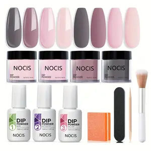NOCIS Dip Powder Kit Starter, Nail Care Solution, 1 Box All-in-one Beginner Extension Set, Ideal Gift for Women & Girls
