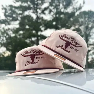 Pale Peach/Maroon Richardson 256 Bull Rope Hat Ghost Ridge Brand Stylish Durable Camping
