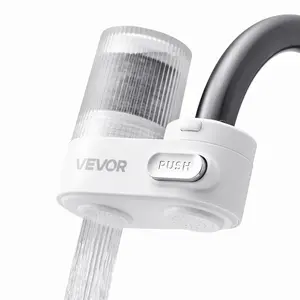 VEVOR Faucet Mount Water Filter, Vertical Water Purifier for Sink Tap, Carbon Fiber Filters, Removes Chlorine Lead with 1 Filter, Fits Most Kitchen or Bathroom Faucets, White