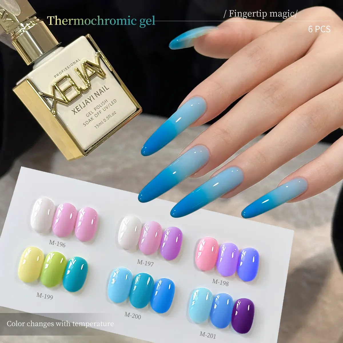 XEIJAYI Frame Bottle 1pc - A/W Trending Thermal Color-Changing Nail Gel, Temperature-Reactive Polish With LED-Curable Glossy Finish, Professional Salon Art Tool For Women, Fashion Solid Color Gel For Salon-Quality Manicures