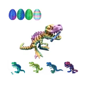 3D Printed Dinosaur Egg Toy | Articulated Dino Fidget Figure | Desk Toy, Stress Relief, Collectible Gift (Assorted) Fun Dopamine Decor Home Decor Accessory Decoration Ornaments