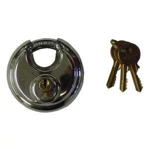 WorldWide Sales Online 70mm Round Disc Padlock Stainless Steel 3 Keys – import_2021_10_29_212114, Locks