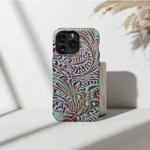 🍂💎 Turquoise Vine IP Phone Case – Embossed Western Floral Design for IP Phone 17/16/15/14/13/12/11/X – Ornate & Protective 🤎