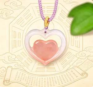 Taoist Feng Shui Heart Gemstone Pendant - Harmony & Compassion