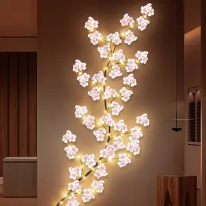 New 1pc USB Powered Realistic Copper Wire Cherry Blossom Branch Lamp - Energy Efficient, Push Button Control, Indoor & Outdoor Decor for Spring, Summer, Christmas, Wedding, Spring Festival - Battery Not Include
