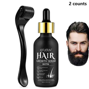 Men's Hair Care Essence, Hair Growth Serum, Hair Growth Accelerator, Volumizing Liquid Formula, Reduces Damage & Repairs Split Ends, Ideal for Daily Use, 60ML Bottle