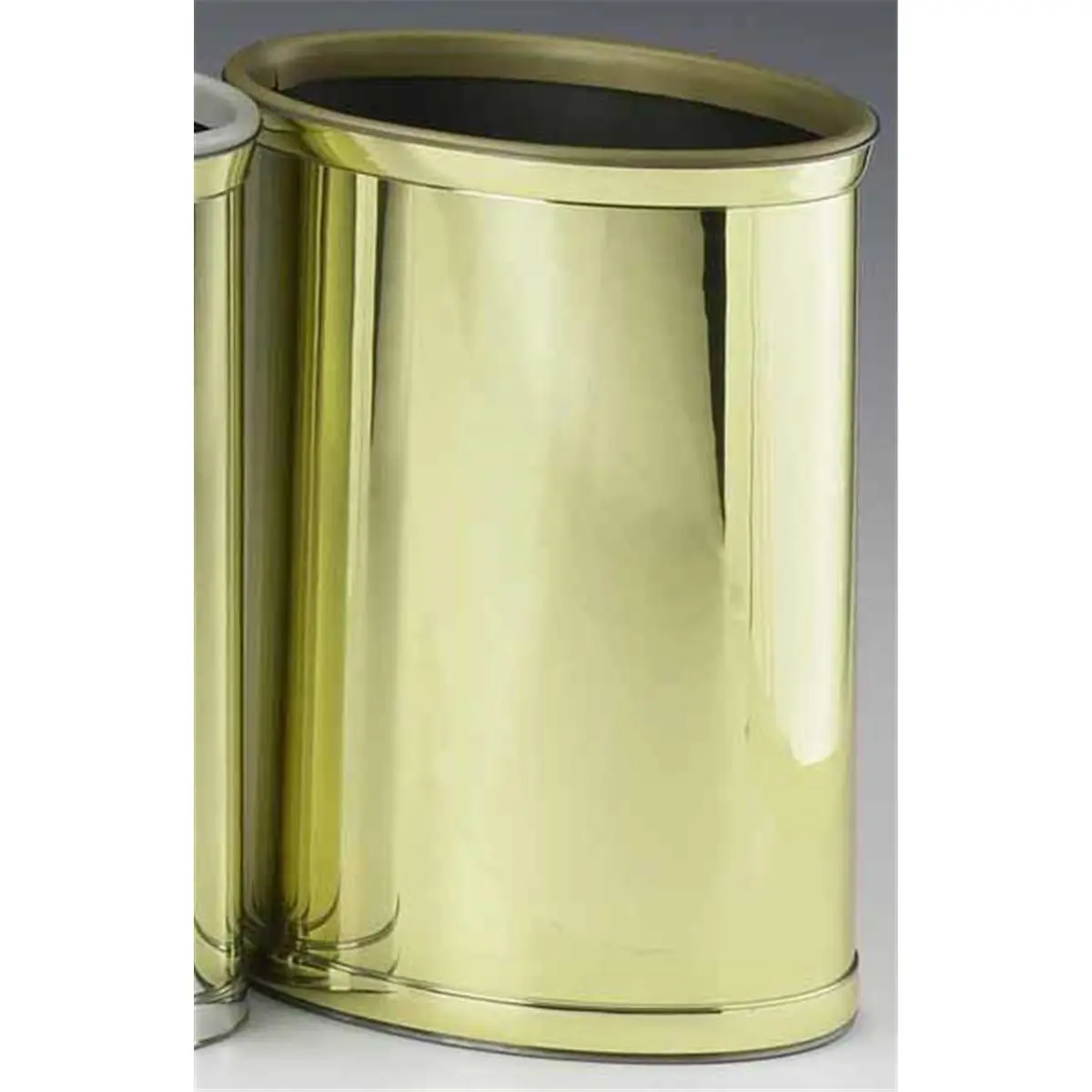 212 MAIN Mylar Series Polished Brass Open-Top Trash Can - Brass Look, Sparkle Finish, Stylish Design, Exceptional Functionality, Great Value Baby Nursery Decor Accessory, Household Kitchen Garbage Can, Indoor/Outdoor Use