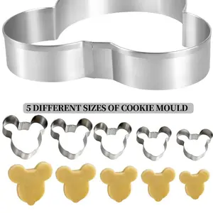 5-Piece Stainless Steel Cookie Molds Set, Cute Animal Shapes, Perfect for Baking, Festivals & Parties, Durable Design