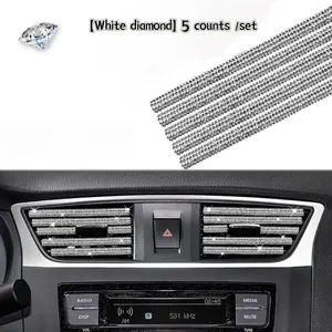 Rhinestone Decor Car Air Vent Trim, Car Air Vent Decoration, Universal Car Interior Decoration Accessories for Women & Girls