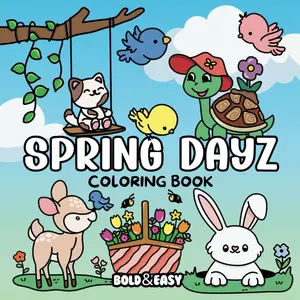 Bold and Easy Spring Dayz Coloring Book: Big and Simple Designs for Relaxing and Stress-Free Coloring | Hand Drawn Illustrations for Adults and Kids | ... and More! (Bold & Easy Coloring Books), Wook Books Publishing, Paperback