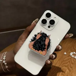 Melanin Magic Kindle Grip, Beautiful Black Woman Art Phone Grip, Magnetic Reading Accessory For Kindle & Phone, Unique Gift For Book Lovers