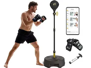 Strikeline Smart Punching Bag – Freestanding Reflex Boxing Ball with Bluetooth Sensor & Adjustable Height (52.7–68")