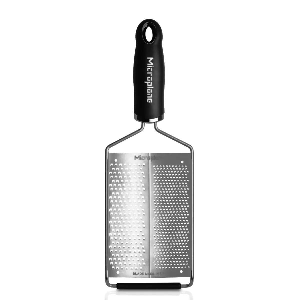 Microplane  Gourmet Dual Grater - Fine & Coarse Stainless Steel Blades, Ergonomic Handle with Non-Slip Base for Zesting, Cheese & Vegetables