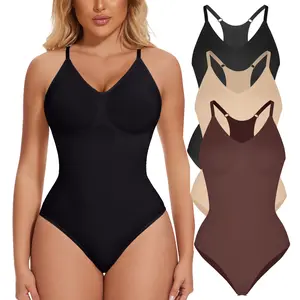 Women's Tummy Control Shapewear Racerback Bodysuit  Butt Lift Body Shaper Racer Back Tank Top With Adjustable Strap, Lady Shapewear For All Seasons, Womenswear