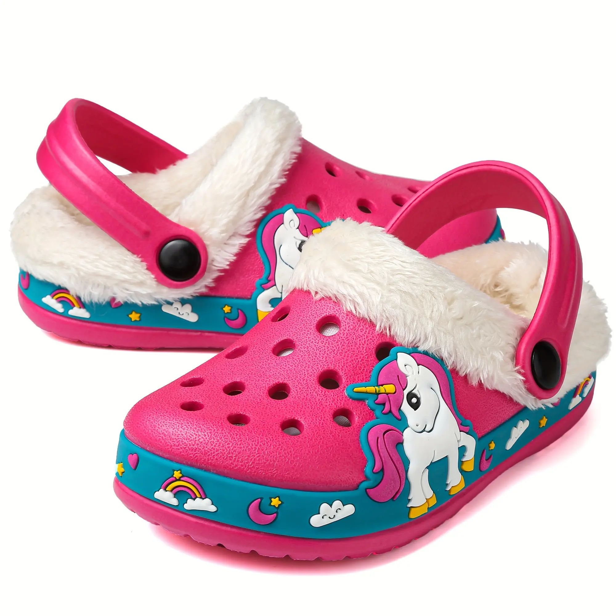 New[Cute |           Soft] Warm And Soft Clogs |           Casual Cute Cartoon For Girls, Lightweight Non Slip Fleece Lined Soft Bottom Slippers |           For Indoor Outdoor, Autumn And Winter