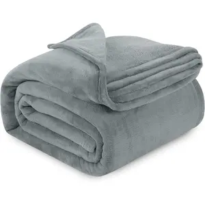 Grey King Size Lightweight Fuzzy Anti-Static Microfiber (90x102 Inch)