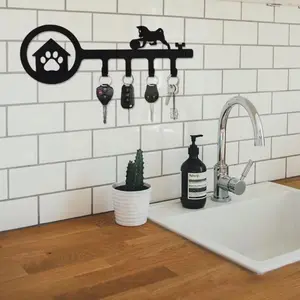 Sweet Home Design Key Holder, Wall Mounted Key Rack with Screws & Anchors, Decorative Finish for Home Decor, Shelves