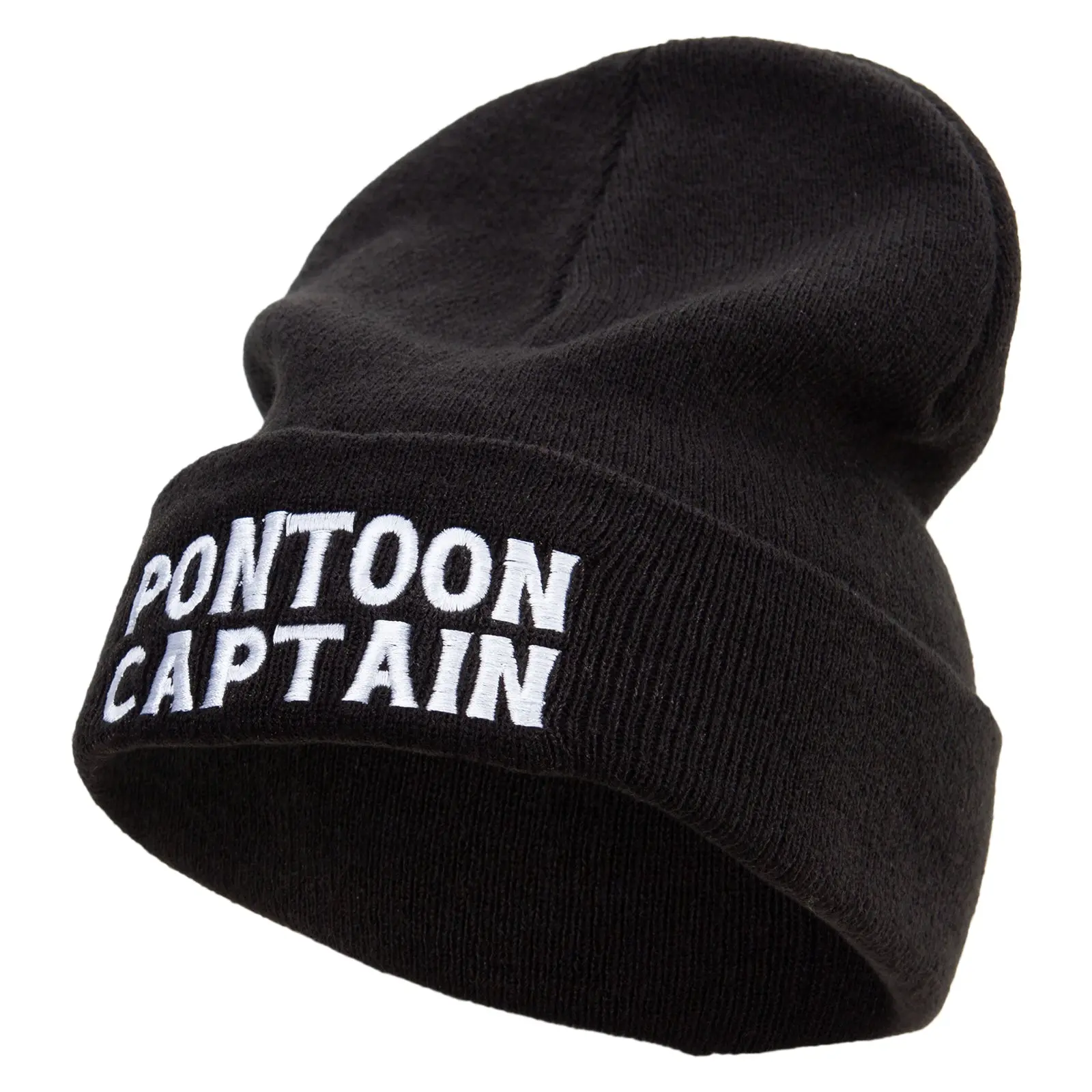 Pontoon Captain Embroidered Big Size Acrylic Long Beanie