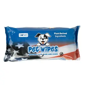 SONO Pet Wipes - Lick Safe Formulation for Dogs & Cats (100 Count) with Chamomilla, Vitamin E & Aloe