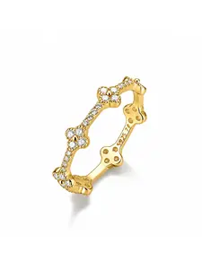 S925 Sterling Silver Moissanite Clover Ring for Women, Engagement Wedding Band, Elegant Jewelry Gift for Her, All-Season Accessory