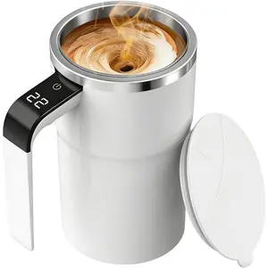 Self Stirring Coffee Mug, Electric Auto Mixing Cup for Coffee & Protein Shakes, Rechargeable, 13 oz Black, Perfect for Office & Home Use