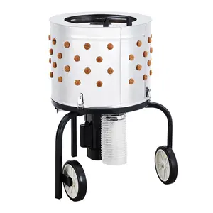 Professional Poultry Plume Plucker - Electric Chicken Plucker Machine - 550W, 20" Stainless Drum, 106 Soft Fingers - Waterproof, Transport Wheels - Farm & Restaurant Use Professional Poultry Plume Plucker