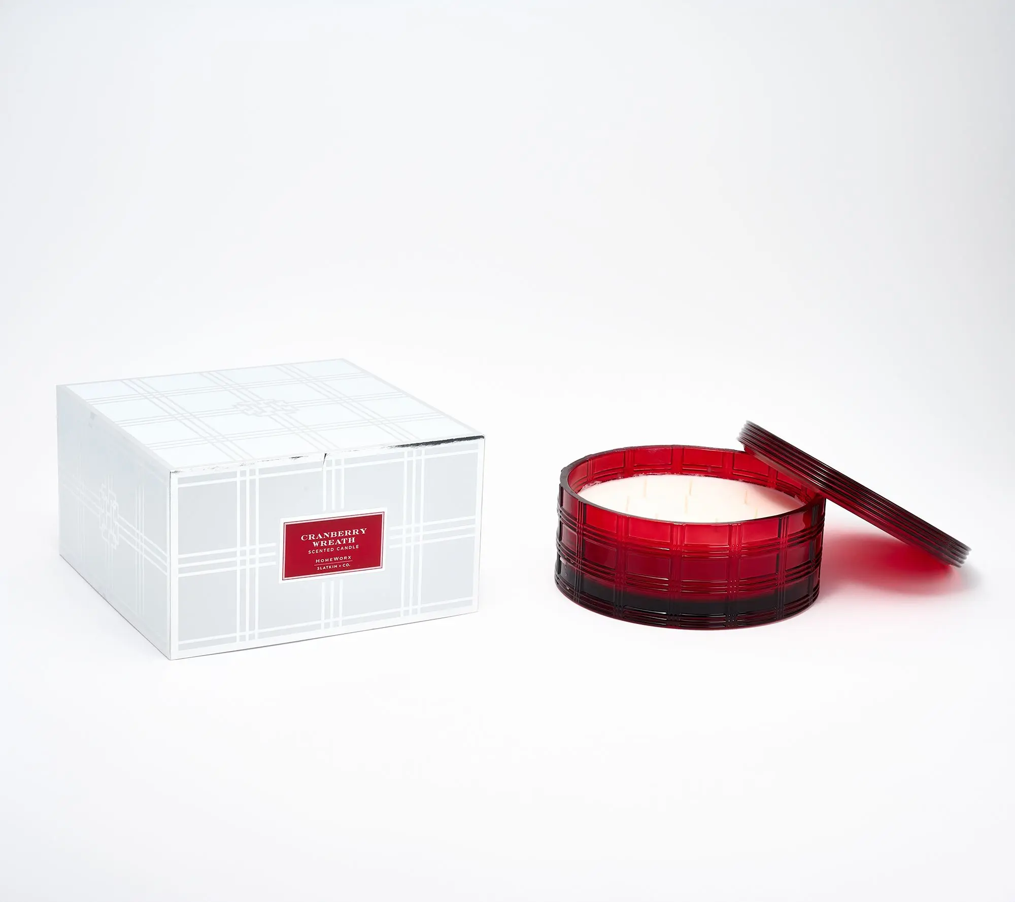 QVC HomeWorx by Slatkin + Co. 50oz Luxe Candle - Cranberry Wreath Home Decor Candle QVC HomeWorx by Slatkin + Co. 50oz Luxe Candle - Cranberry Wreath Home Decor Candle