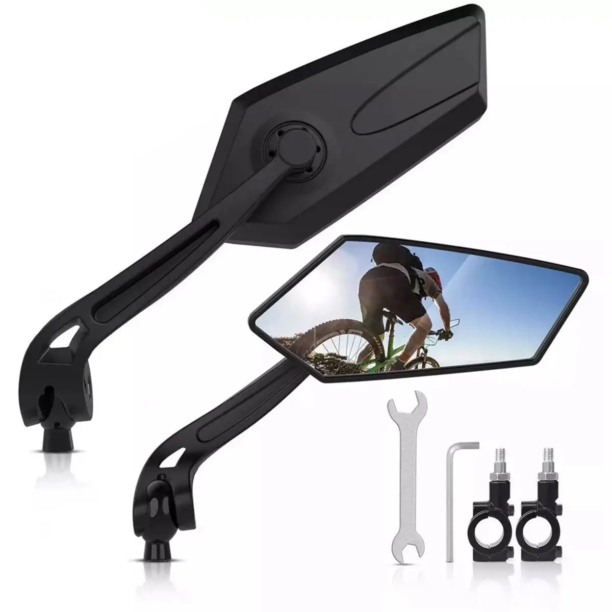 2Pcs Bike Mirror M-T-B Road 22-25mm Handlebar Bicycle Rear View Glass Cycling 2Pcs Bike Mirror M-T-B Road 22-25mm Handlebar Bicycle Rear View Glass Cycling