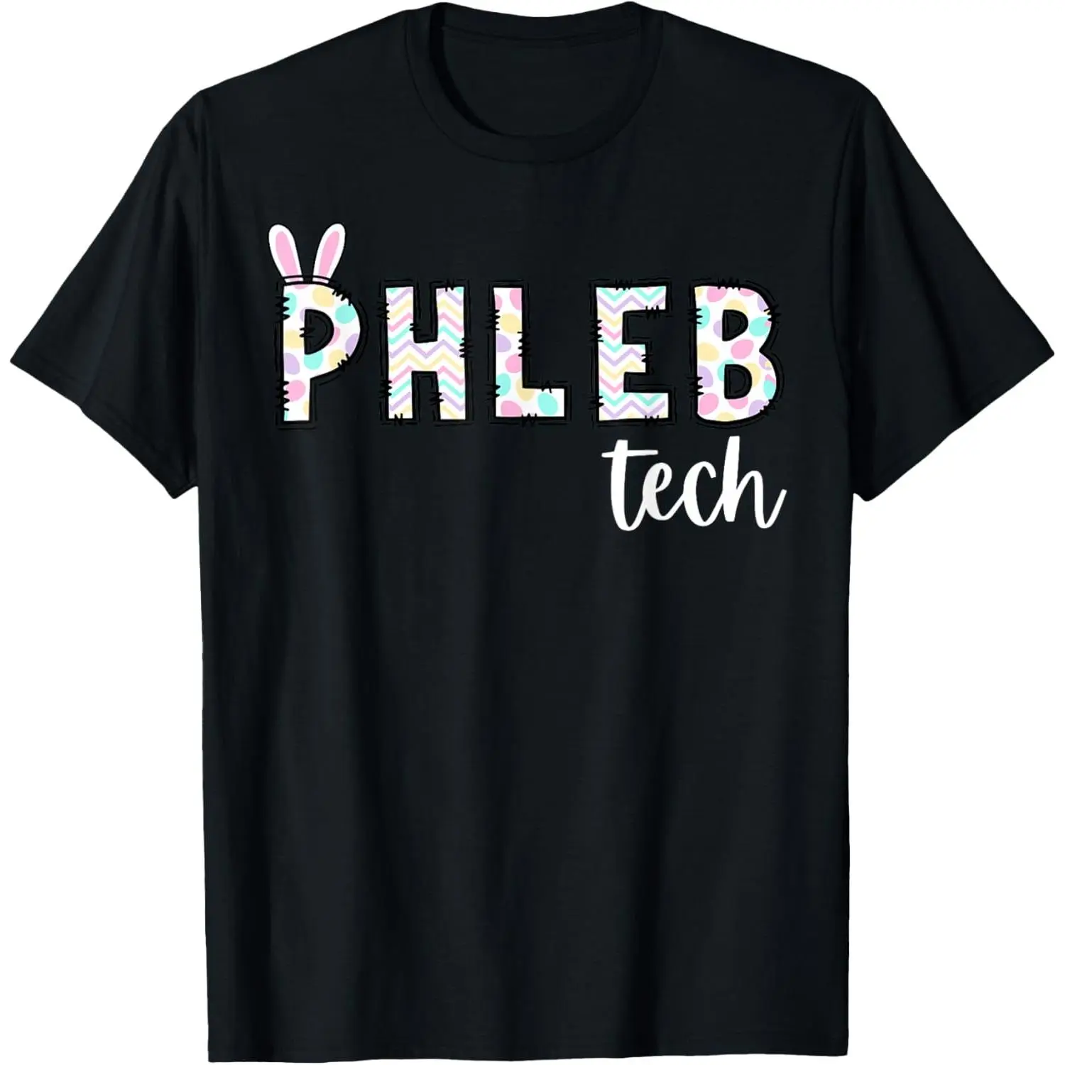 Women's Casual Short-Sleeve Graphic Round Neck Streetwear Cotton T-Shirt for Phlebotomy Technicians, Easter Day Lab Staff, Shortsleeve