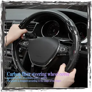 Carbon fiber steering wheel cover for car supplies  For Toyota C-hr Prado Rav4 Yaris Hilux Prius Avensis Corolla Camry
