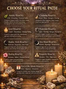 Ritual & Spell Kits Collection - Anxiety Grief Shadow Work Healing Protection New Moon Prosperity First of the Month Ritual Kits