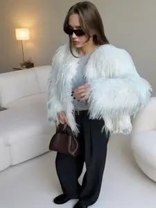 Elegant Faux Fur Coat for Women, High-End Loose Fit Outerwear, Autumn Winter Fashion Jacket, Eco-Friendly Material, Stylish Look