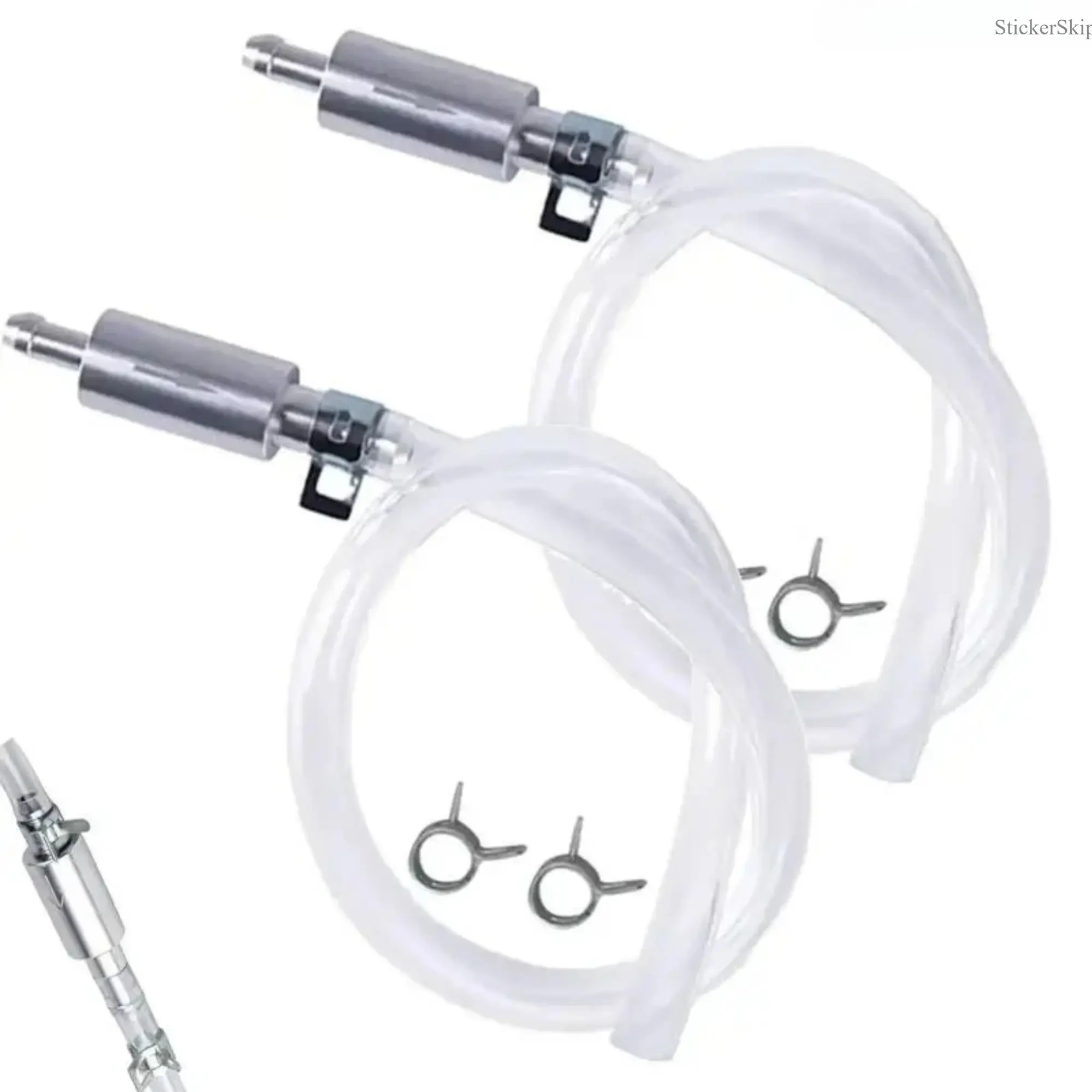 2PCS Soft Brake Bleeder Hose Kit with One-Way Check Valve & Metal Clips, Universal Brake Fluid Bleeding Tool for Easy Mess-Free Operation, Ideal for Car, Truck & Motorcycle Hydraulic Brake & Clutch System Maintenance & Repair