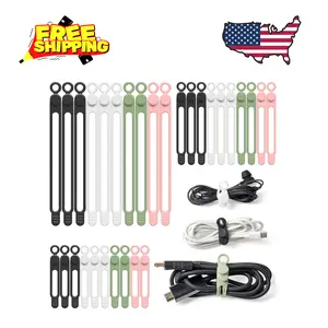 30Pcs Cord Organizer, Silicone Cable Ties Reusable, Cord Ties